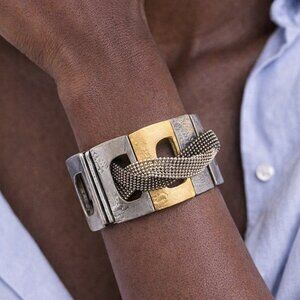 Anne Marie Chagnon Artisan Modernist Metal Bracelet RITA